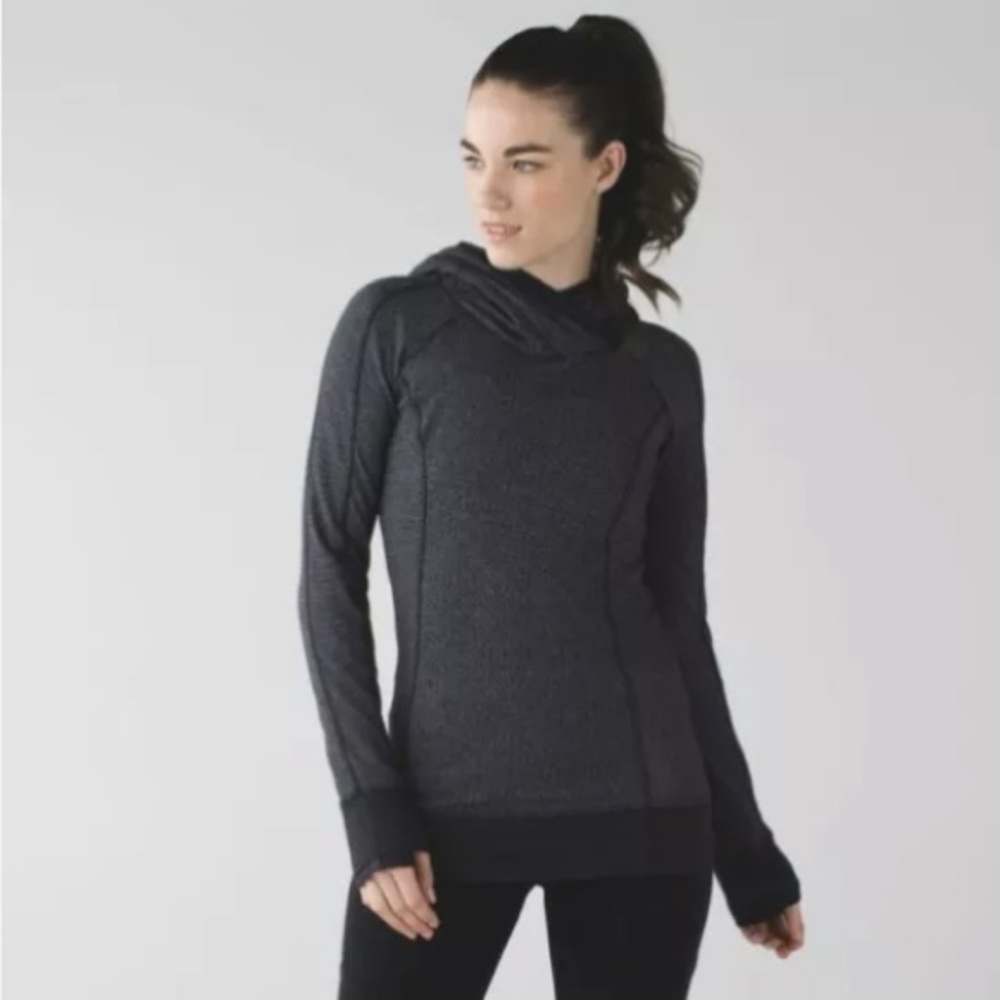 LULULEMON Black Think Fast Hoodie, Herringbone